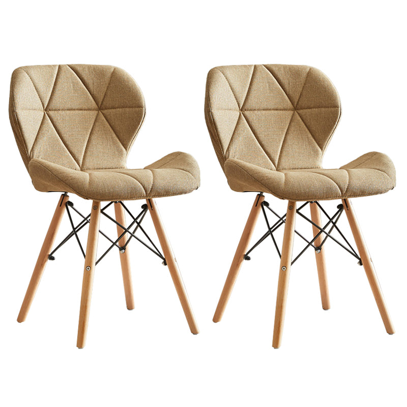 Modern Indoor-Outdoor Wood Chair Dining Room Armless Wingback Side Chair