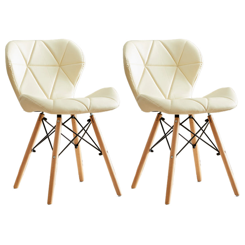 Modern Indoor-Outdoor Wood Chair Dining Room Armless Wingback Side Chair