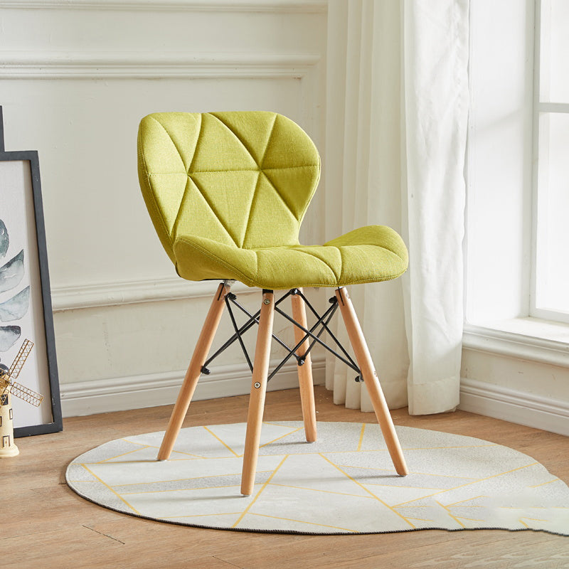 Modern Indoor-Outdoor Wood Chair Dining Room Armless Wingback Side Chair