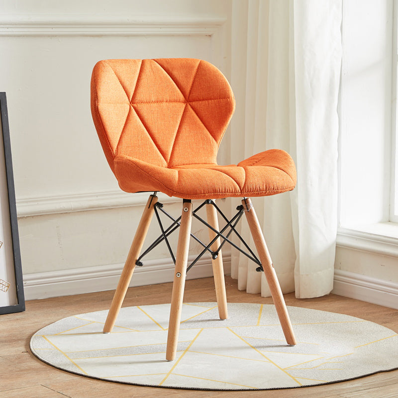 Modern Indoor-Outdoor Wood Chair Dining Room Armless Wingback Side Chair