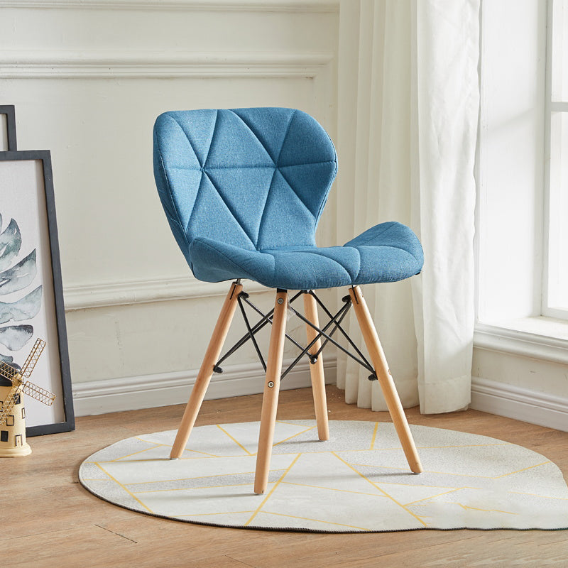 Modern Indoor-Outdoor Wood Chair Dining Room Armless Wingback Side Chair