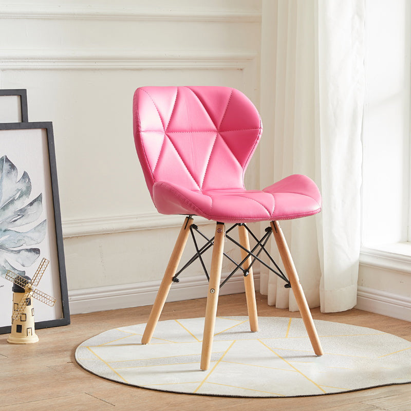 Modern Indoor-Outdoor Wood Chair Dining Room Armless Wingback Side Chair