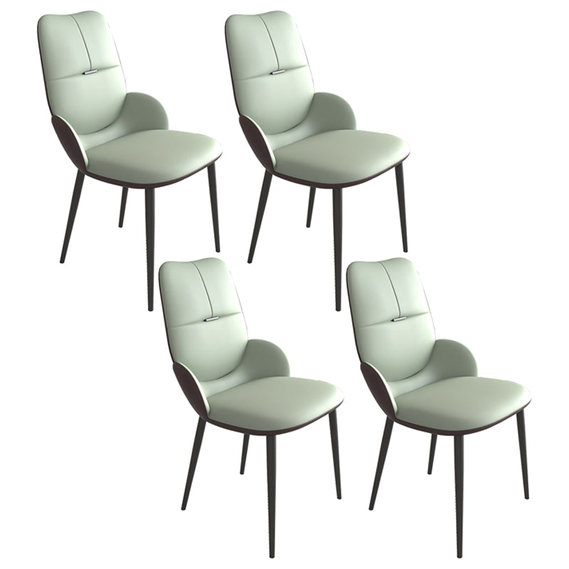 Chaises de salle à manger contemporaines en métal, chaises sans bras en cuir PU pour usage domestique