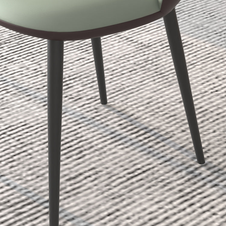 Chaises de salle à manger contemporaines en métal, chaises sans bras en cuir PU pour usage domestique