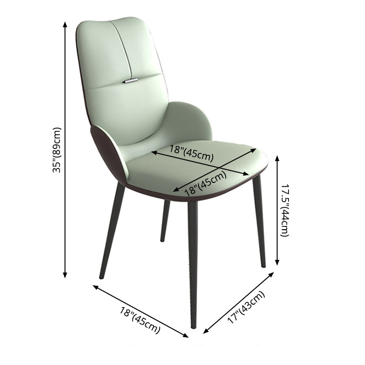 Chaises de salle à manger contemporaines en métal, chaises sans bras en cuir PU pour usage domestique