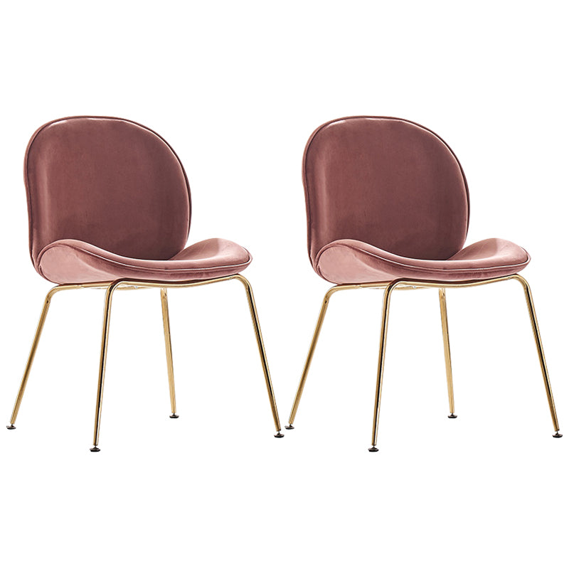 Flannel Scandinavian Bedroom Side Chair Parsons Matte Finish Dining Chair with Gold Legs