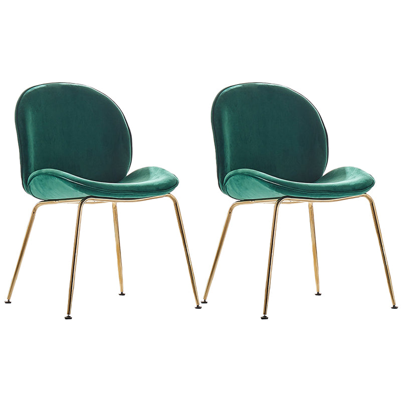 Flannel Scandinavian Bedroom Side Chair Parsons Matte Finish Dining Chair with Gold Legs