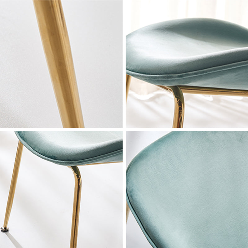 Flannel Scandinavian Bedroom Side Chair Parsons Matte Finish Dining Chair with Gold Legs