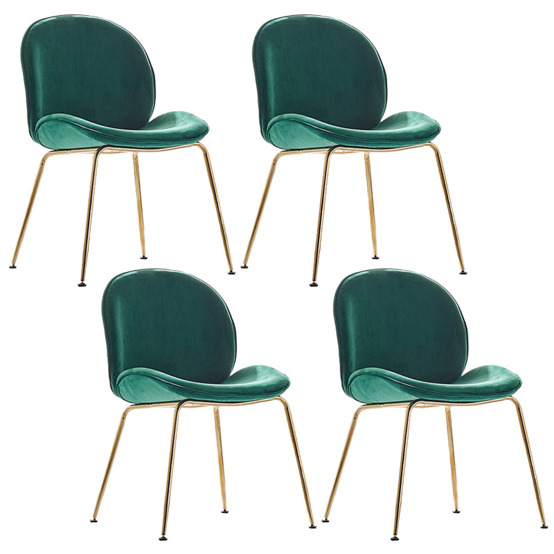 Flannel Scandinavian Bedroom Side Chair Parsons Matte Finish Dining Chair with Gold Legs