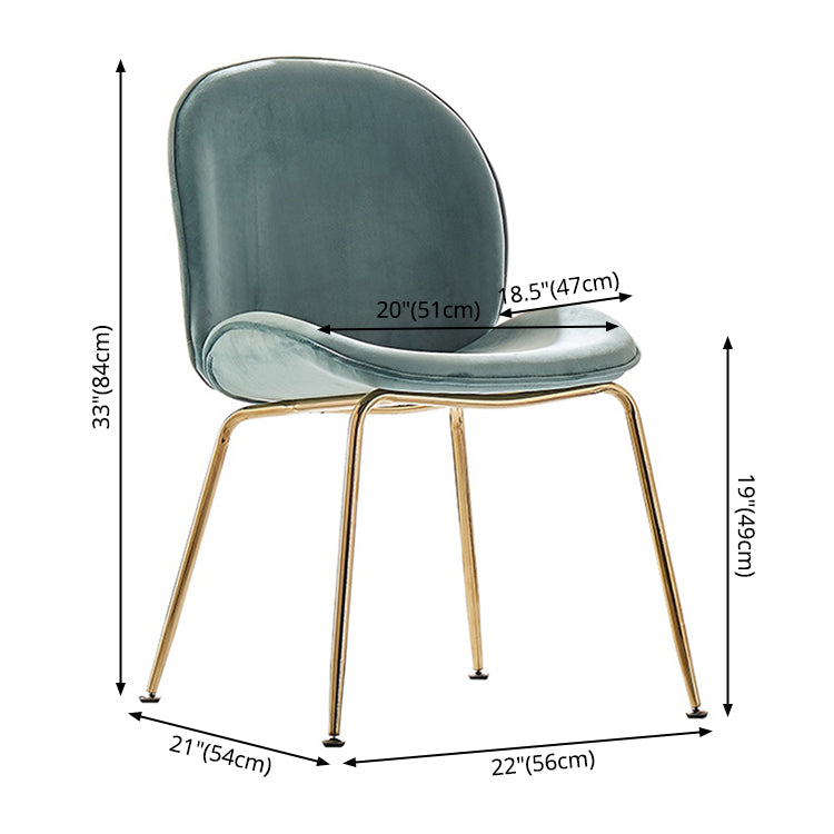 Flannel Scandinavian Bedroom Side Chair Parsons Matte Finish Dining Chair with Gold Legs