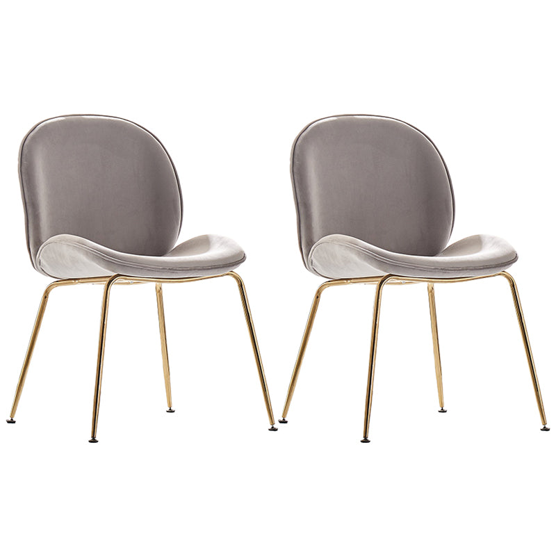 Flannel Scandinavian Bedroom Side Chair Parsons Matte Finish Dining Chair with Gold Legs