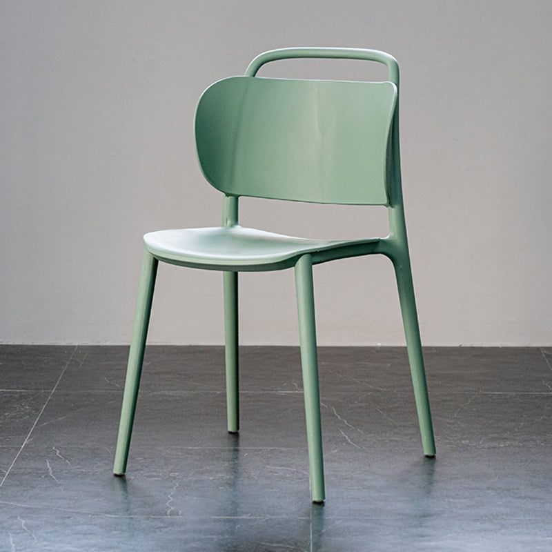 Chaise de salle à manger en plastique moderne, chaise sans bras latérale à dossier ouvert pour la cuisine