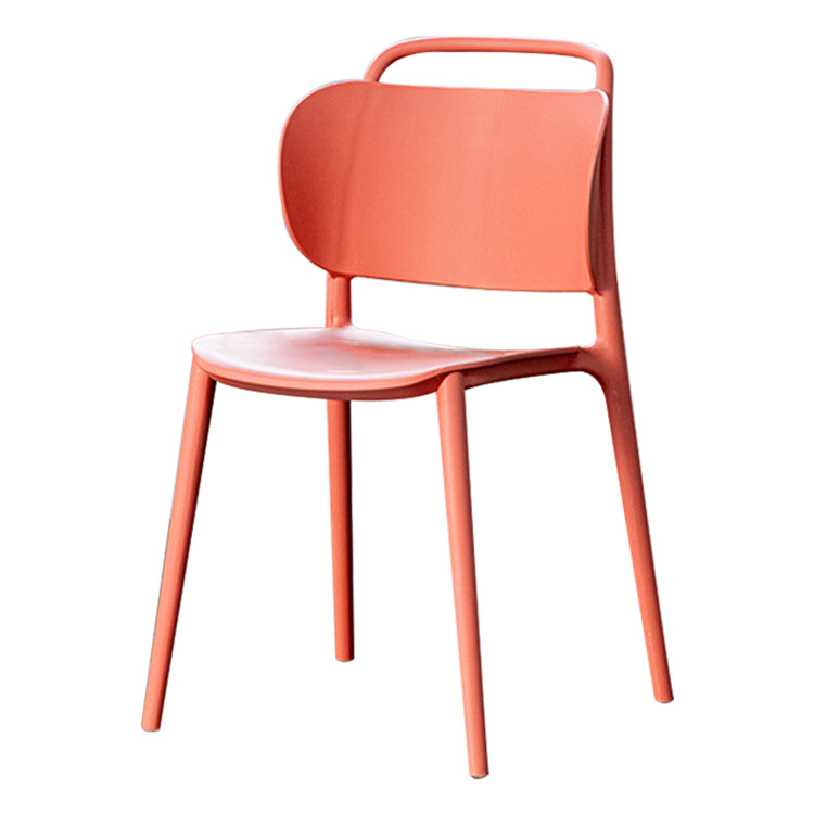 Chaise de salle à manger en plastique moderne, chaise sans bras latérale à dossier ouvert pour la cuisine
