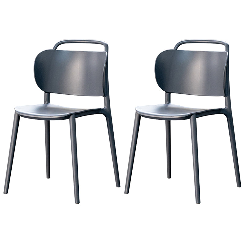 Chaise de salle à manger en plastique moderne, chaise sans bras latérale à dossier ouvert pour la cuisine