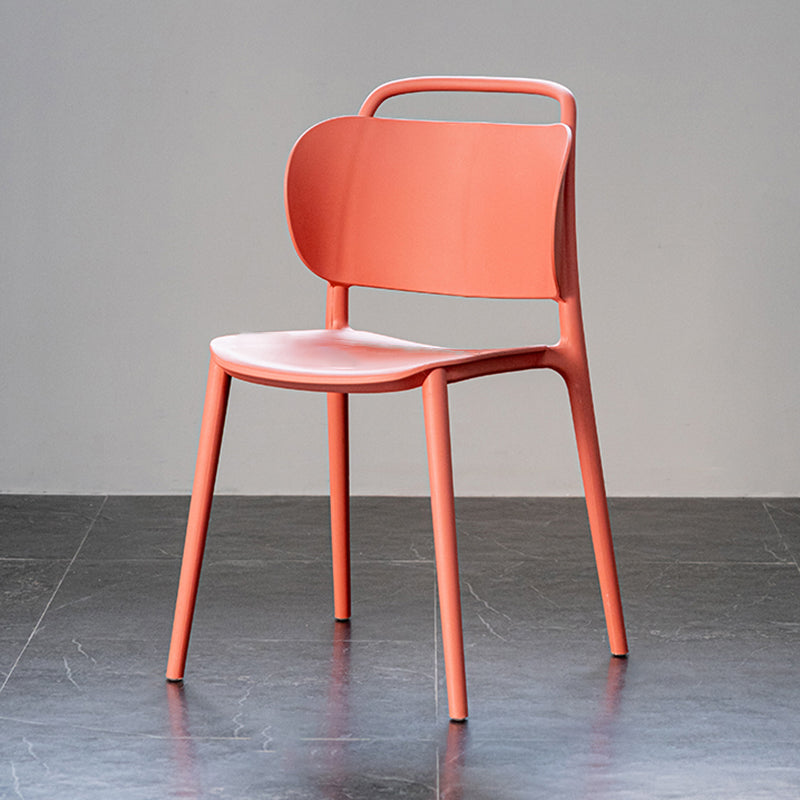 Chaise de salle à manger en plastique moderne, chaise sans bras latérale à dossier ouvert pour la cuisine