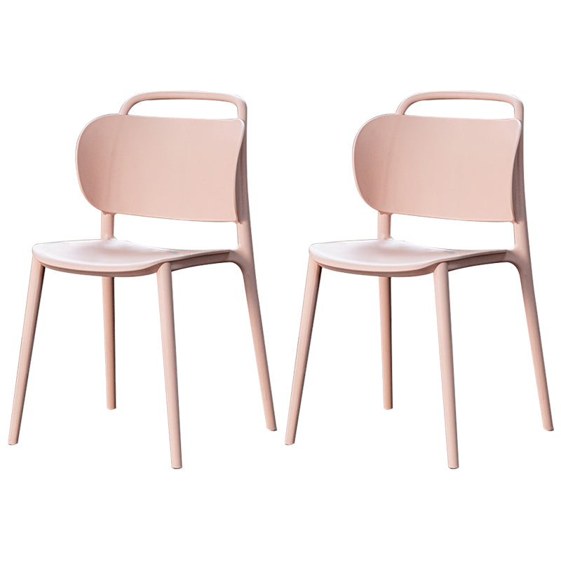 Chaise de salle à manger en plastique moderne, chaise sans bras latérale à dossier ouvert pour la cuisine