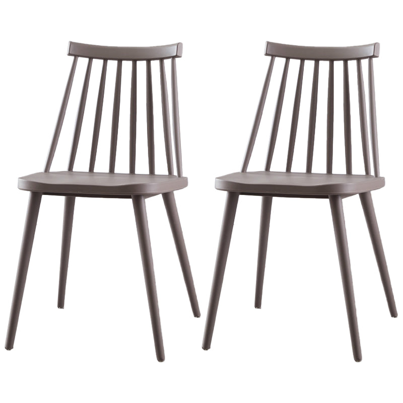 Chaise de salle à manger en plastique contemporain slat dossier arrière sans bras sans cuisine