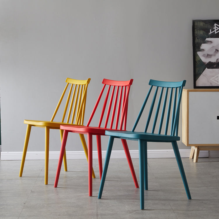 Chaise de salle à manger en plastique contemporain slat dossier arrière sans bras sans cuisine