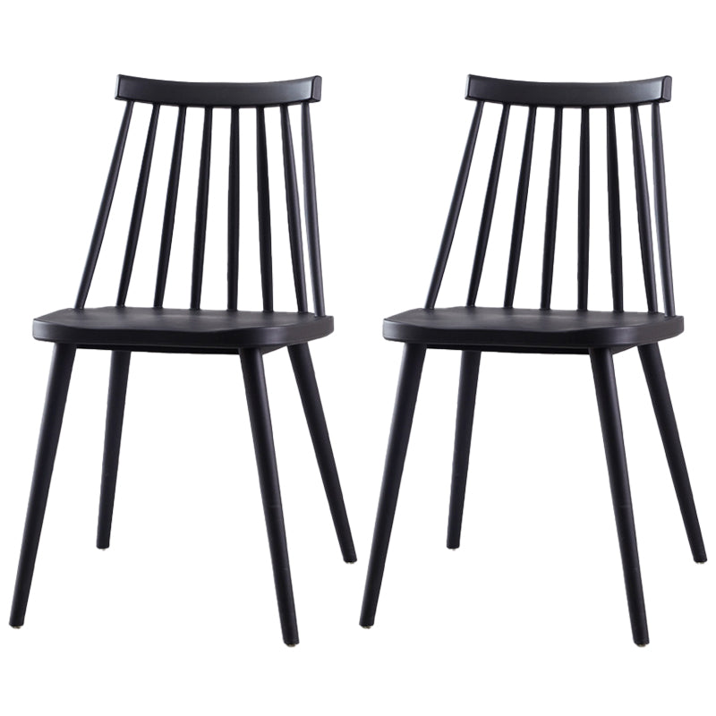 Chaise de salle à manger en plastique contemporain slat dossier arrière sans bras sans cuisine
