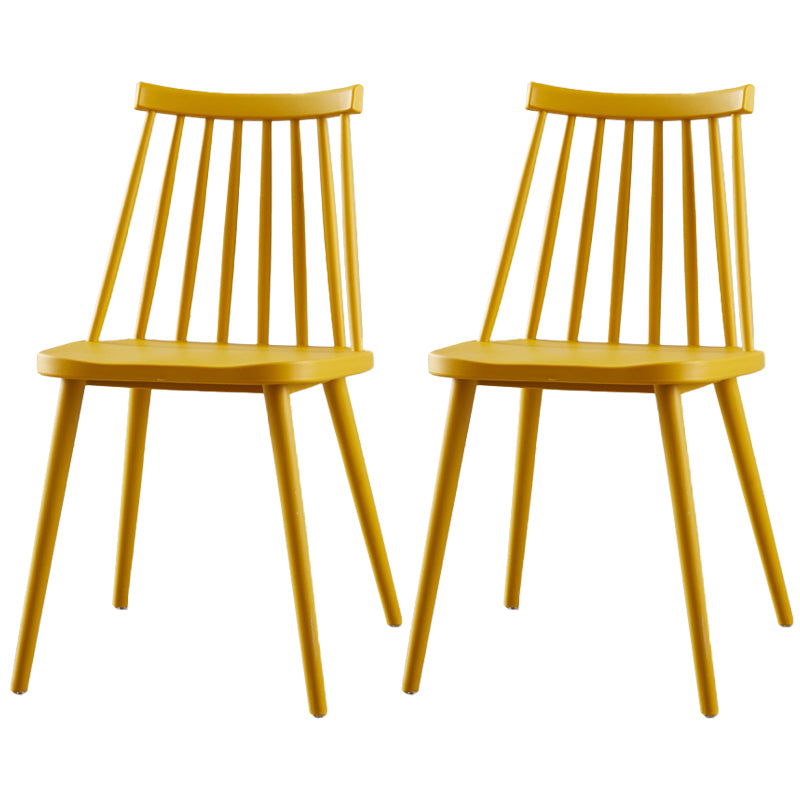 Chaise de salle à manger en plastique contemporain slat dossier arrière sans bras sans cuisine