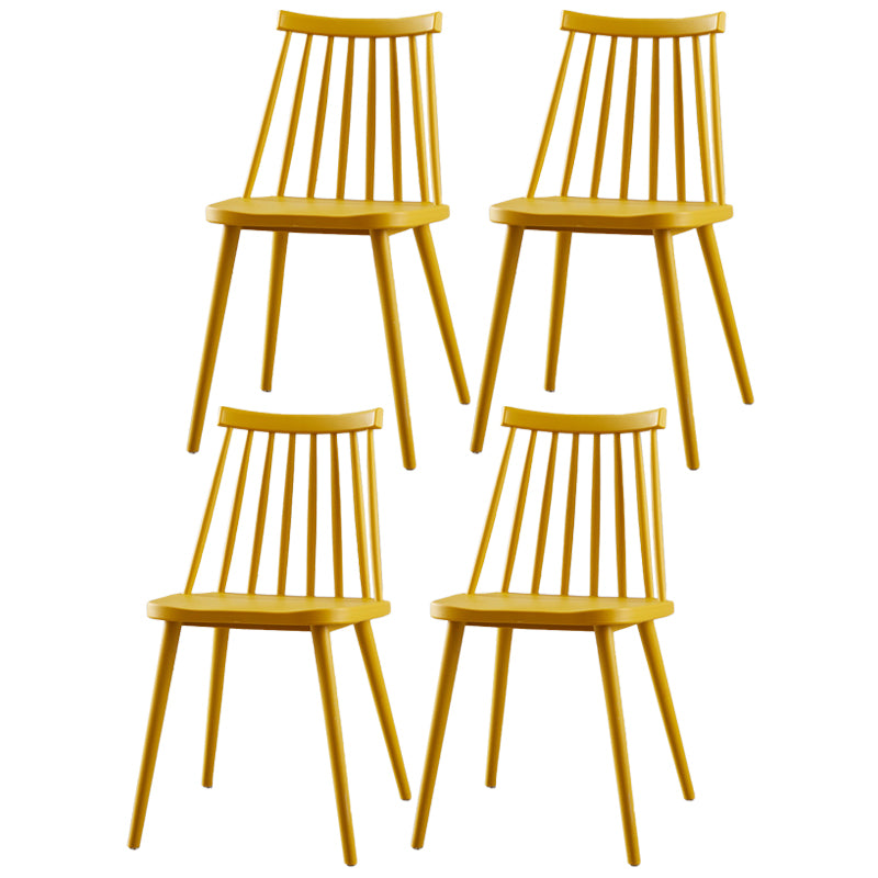 Chaise de salle à manger en plastique contemporain slat dossier arrière sans bras sans cuisine