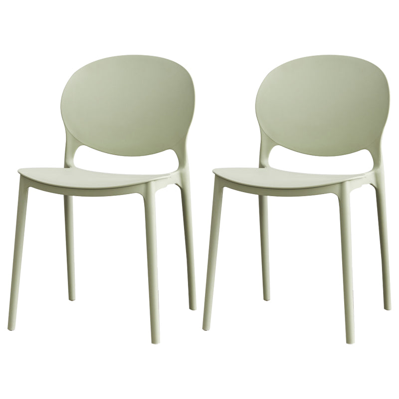Chaise de salle à manger en plastique contemporain Open Dining Dining Side Ammless Chaise pour cuisine
