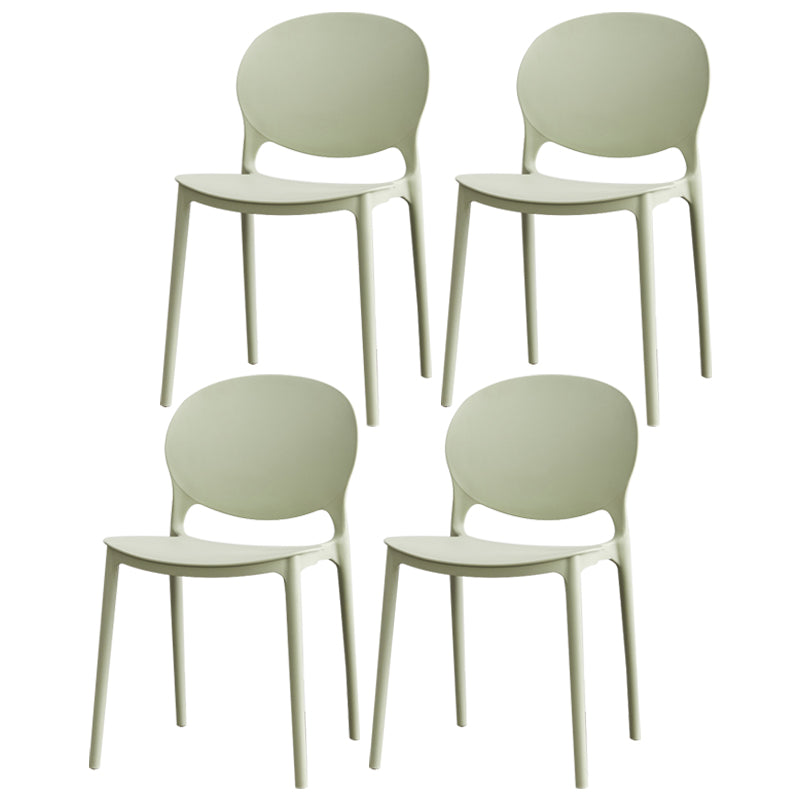 Chaise de salle à manger en plastique contemporain Open Dining Dining Side Ammless Chaise pour cuisine