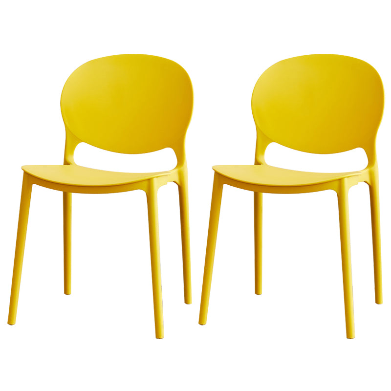 Chaise de salle à manger en plastique contemporain Open Dining Dining Side Ammless Chaise pour cuisine