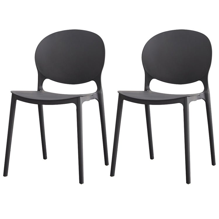 Chaise de salle à manger en plastique contemporain Open Dining Dining Side Ammless Chaise pour cuisine