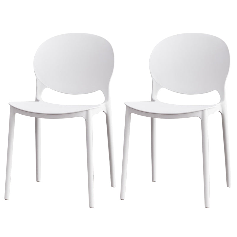 Chaise de salle à manger en plastique contemporain Open Dining Dining Side Ammless Chaise pour cuisine