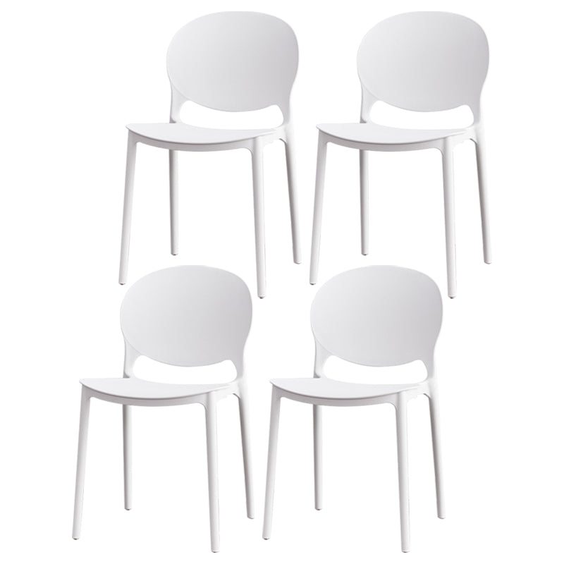 Chaise de salle à manger en plastique contemporain Open Dining Dining Side Ammless Chaise pour cuisine