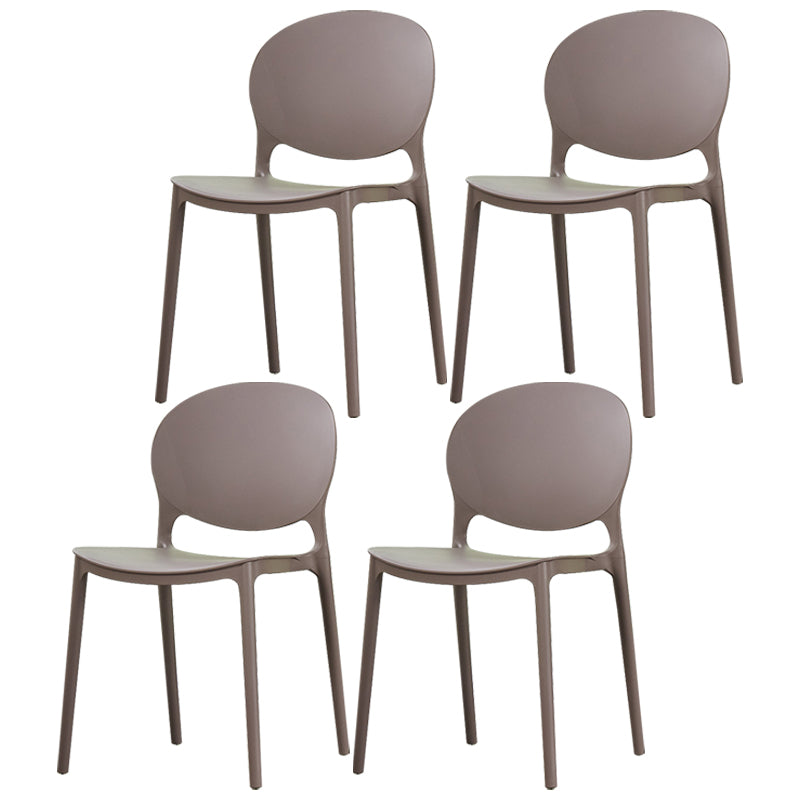 Chaise de salle à manger en plastique contemporain Open Dining Dining Side Ammless Chaise pour cuisine