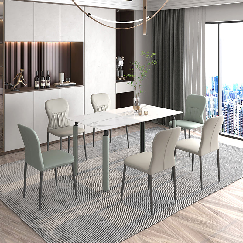 Contemporary Metal Dining Room Chairs PU Leather Dining Chairs for Home Use