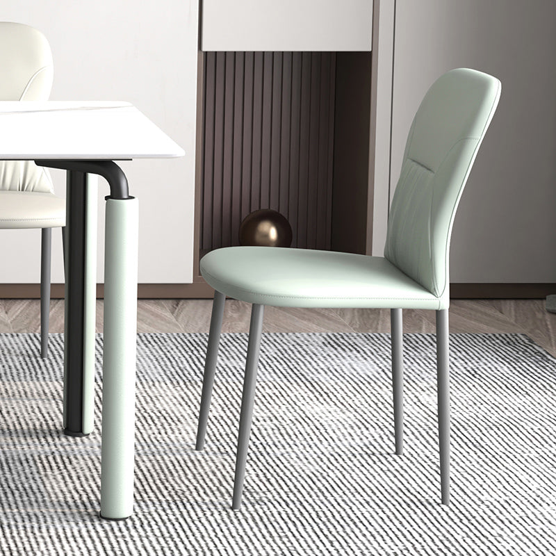 Contemporary Metal Dining Room Chairs PU Leather Dining Chairs for Home Use