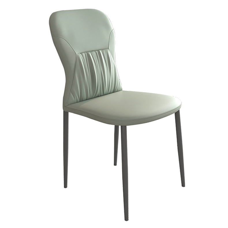 Contemporary Metal Dining Room Chairs PU Leather Dining Chairs for Home Use