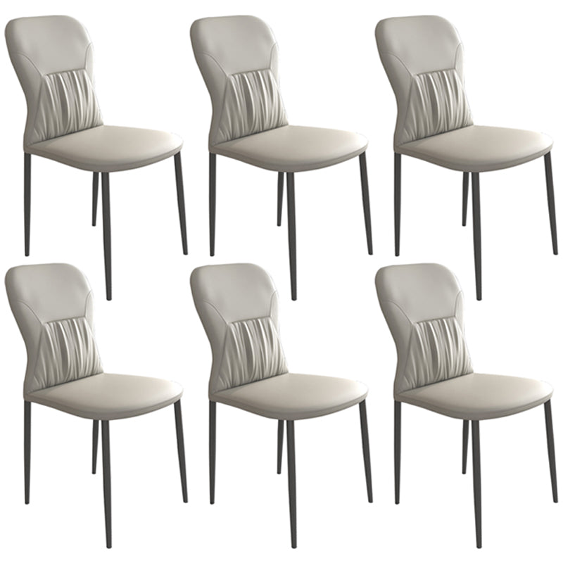 Contemporary Metal Dining Room Chairs PU Leather Dining Chairs for Home Use