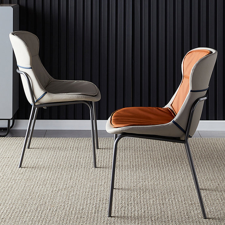 Cuir de Microfibre de style scandinave dinant la chaise sans bras arrière solide de chaises