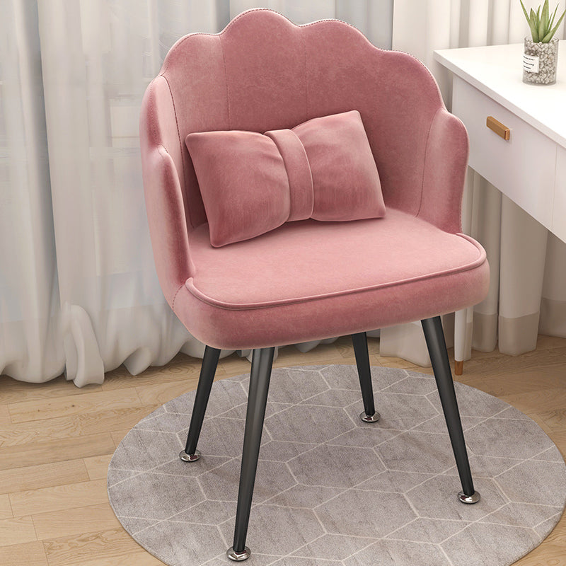 Modern Dining Side Chair with Metal Legs Solid Back Armchair for Home Use
