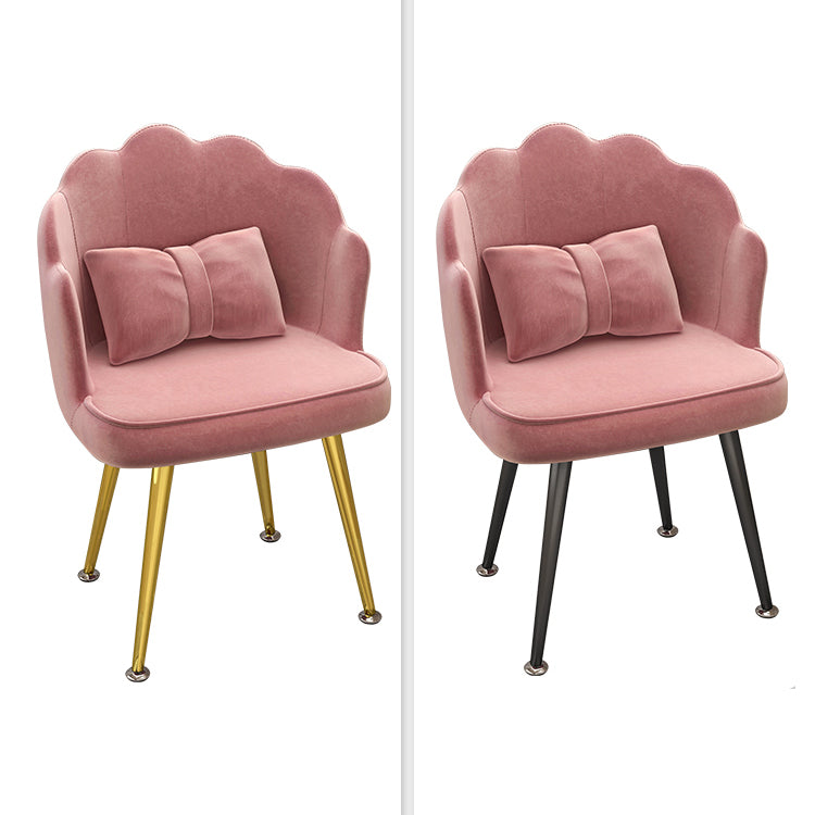 Modern Dining Side Chair with Metal Legs Solid Back Armchair for Home Use