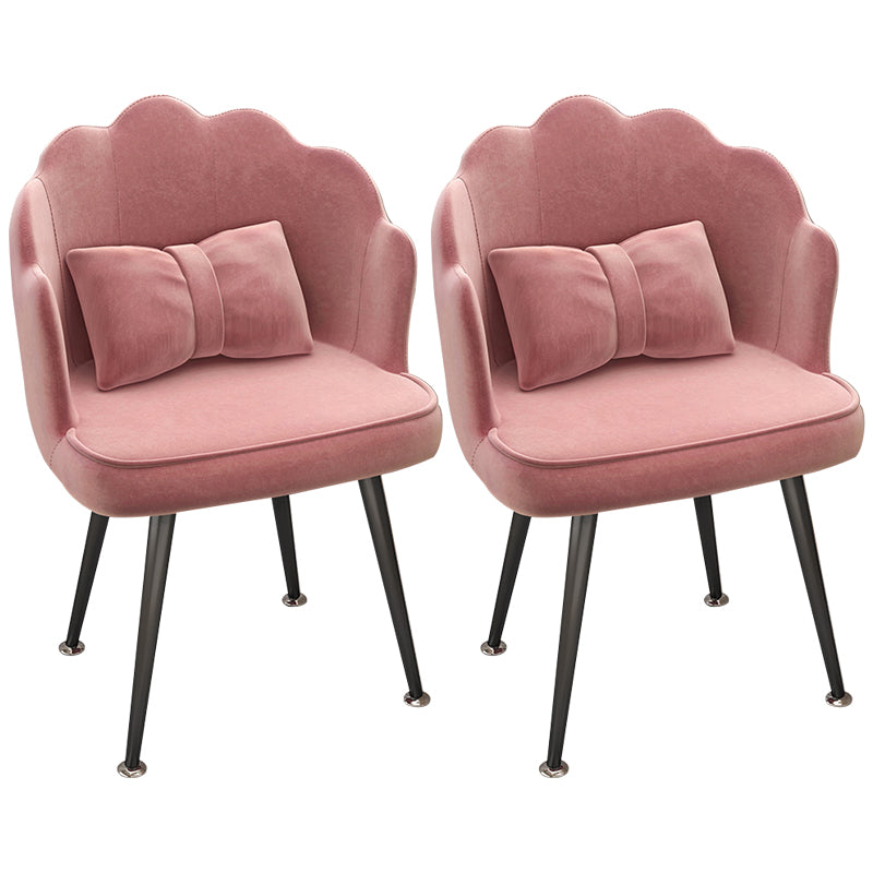Modern Dining Side Chair with Metal Legs Solid Back Armchair for Home Use