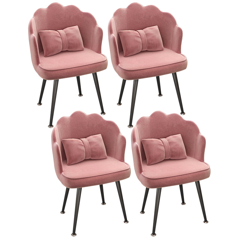 Modern Dining Side Chair with Metal Legs Solid Back Armchair for Home Use