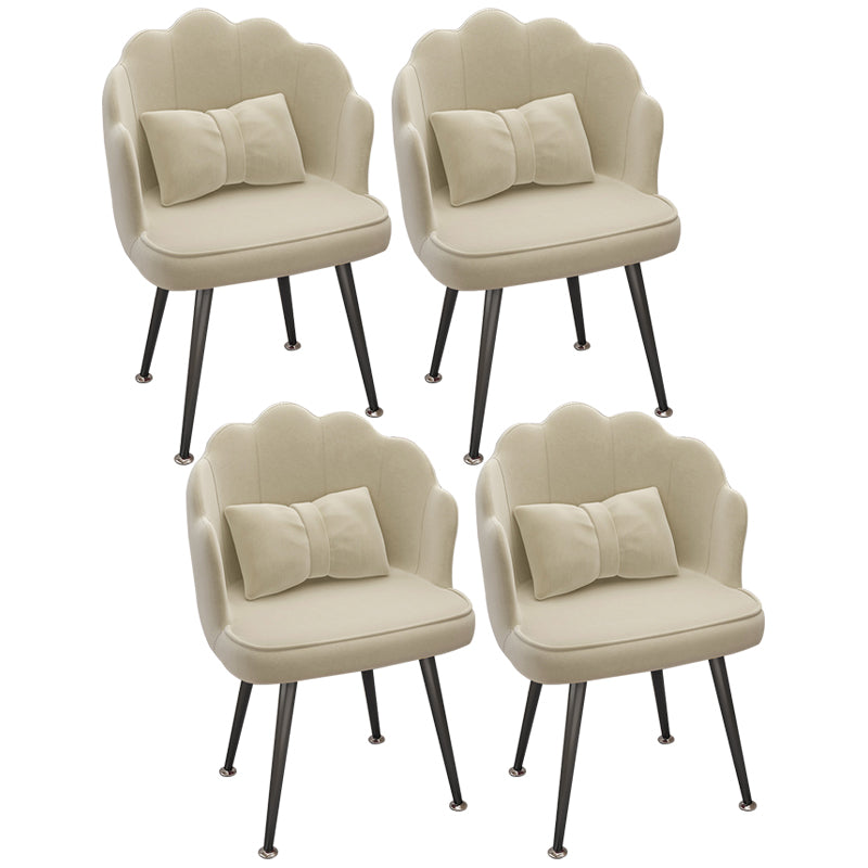 Modern Dining Side Chair with Metal Legs Solid Back Armchair for Home Use