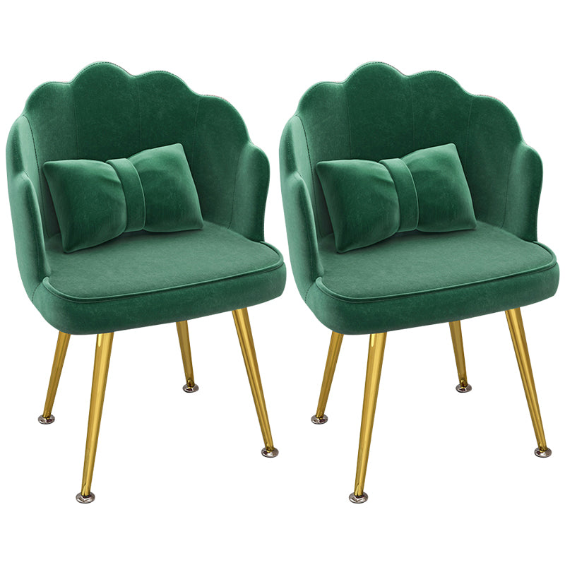 Modern Dining Side Chair with Metal Legs Solid Back Armchair for Home Use