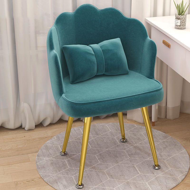 Modern Dining Side Chair with Metal Legs Solid Back Armchair for Home Use