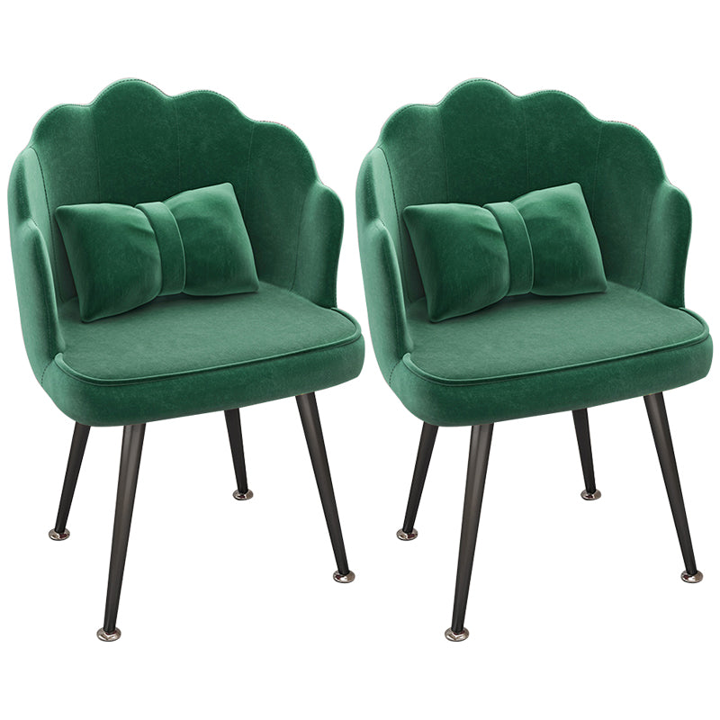 Modern Dining Side Chair with Metal Legs Solid Back Armchair for Home Use