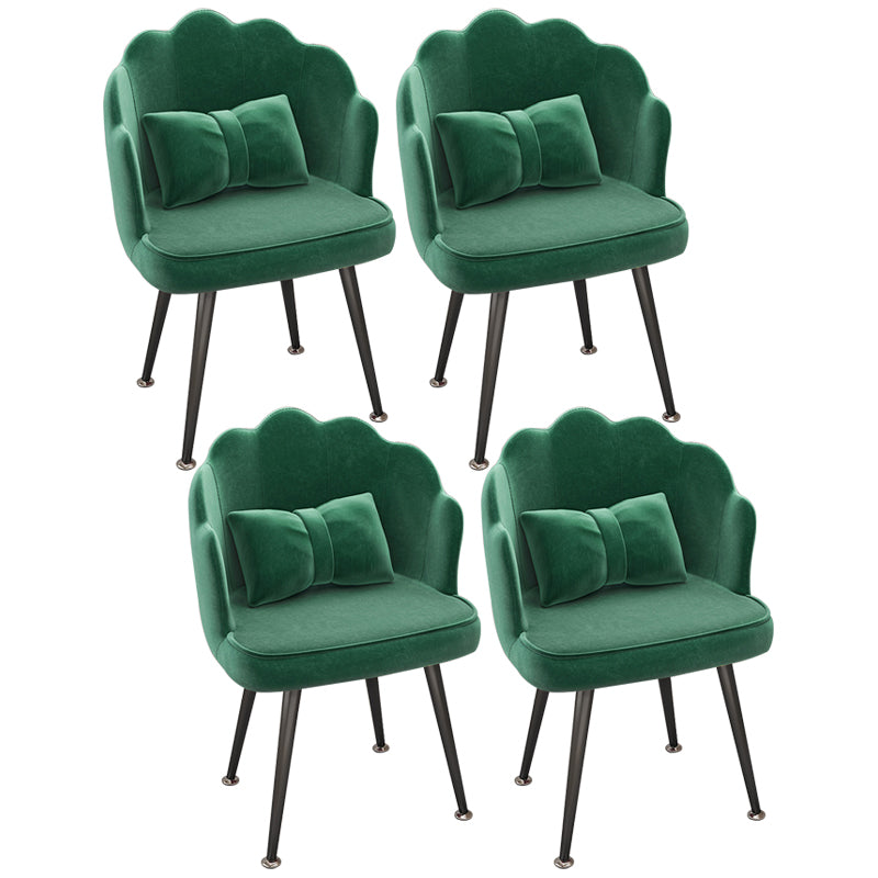Modern Dining Side Chair with Metal Legs Solid Back Armchair for Home Use