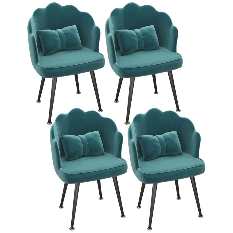 Modern Dining Side Chair with Metal Legs Solid Back Armchair for Home Use