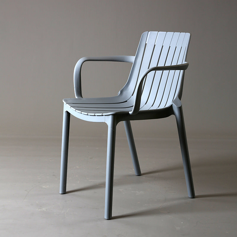 Chaise de salle à manger en plastique moderne sans bras, chaise latérale de salle à manger à dossier ouvert pour la cuisine
