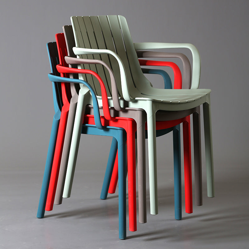 Chaise de salle à manger en plastique moderne sans bras, chaise latérale de salle à manger à dossier ouvert pour la cuisine