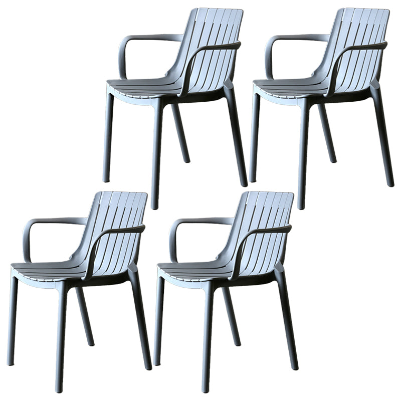 Chaise de salle à manger en plastique moderne sans bras, chaise latérale de salle à manger à dossier ouvert pour la cuisine